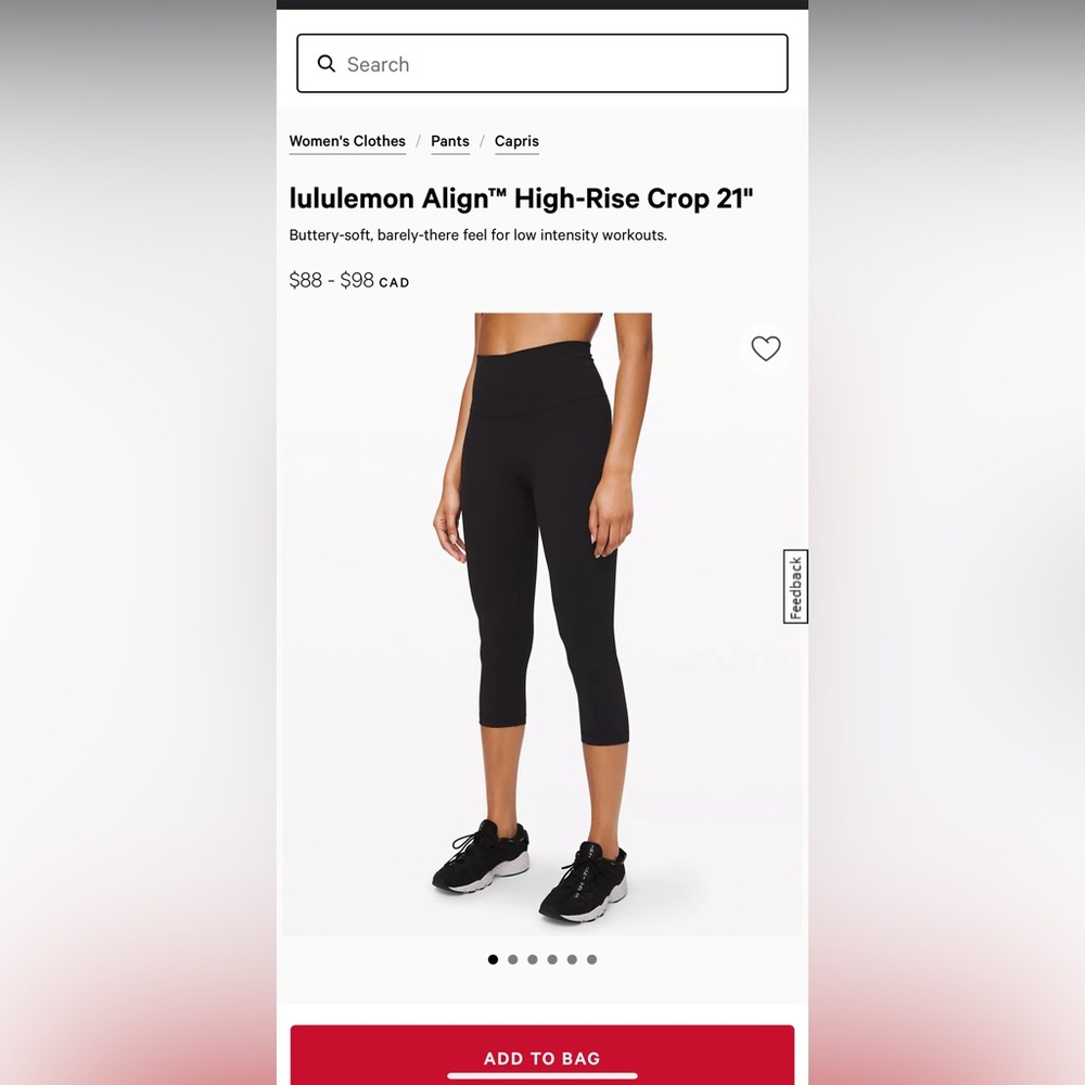 Lululemon Align highrise crop “21
